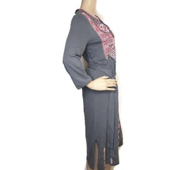 Johnny Was NWT Sabriya Weekend Dress embroidered floral geometric midi Size XS/S - Picture 5 of 8